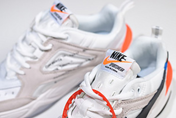 off-white x nike m2k tekno white, black & team orange a03108 058
