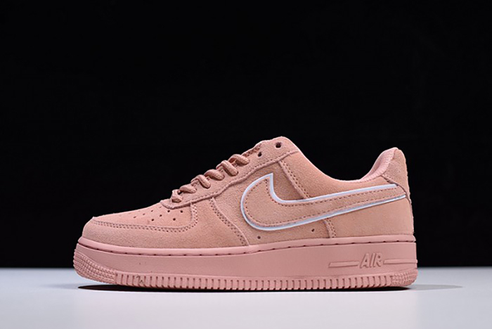 nike  air force 1 07 suede women lifestyle shoe pink aa1117-601
