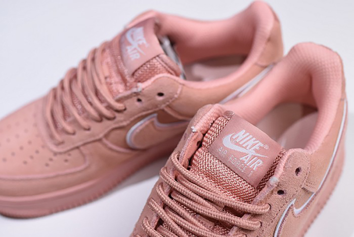 nike  air force 1 07 suede women lifestyle shoe pink aa1117-601