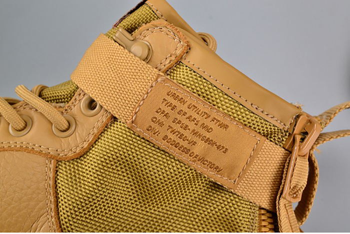 nike sf air force 1 mid  elemental gold leather shoes  aa3966-700