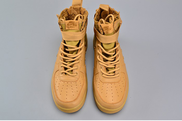 nike sf air force 1 mid  elemental gold leather shoes  aa3966-700