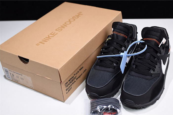 off-white nike air max 90 black cone white aa7293-001