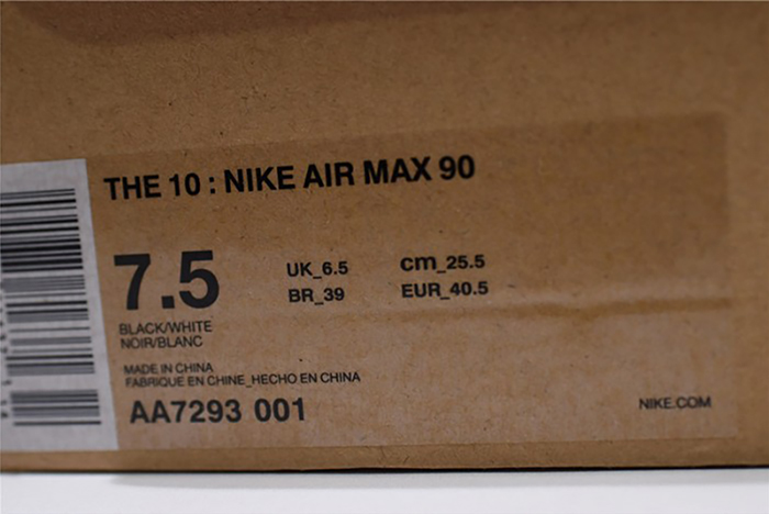 off-white nike air max 90 black cone white aa7293-001