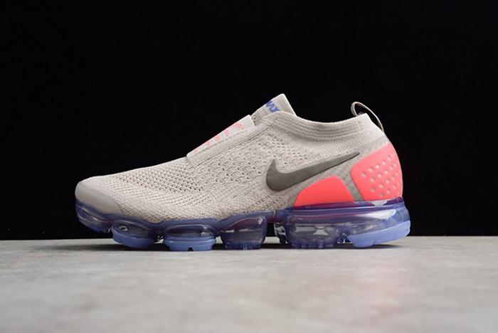 nike air vapormax flyknit moc 2  moon particle/solar red-indigo burst ah7006-201