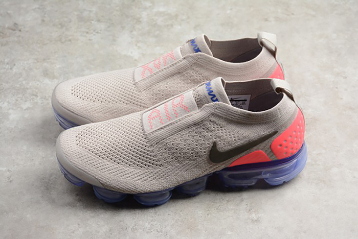 nike air vapormax flyknit moc 2  moon particle/solar red-indigo burst ah7006-201