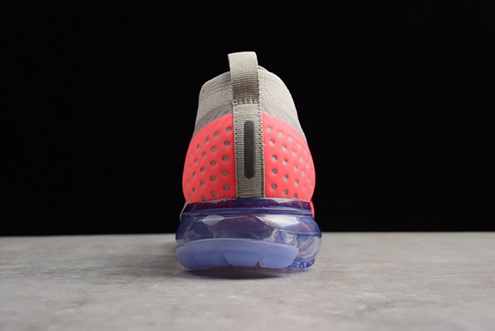 nike air vapormax flyknit moc 2  moon particle/solar red-indigo burst ah7006-201