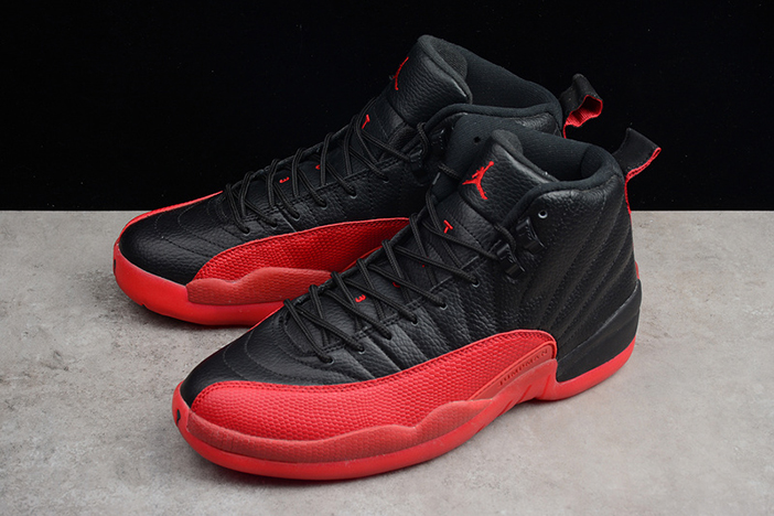 air jordan 12 "flu game" black/varsity red mens 130690-002