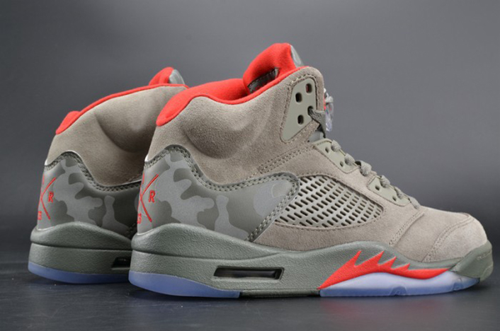 bape x air jordan 5 trophy room"camo" university red mens 136027-051