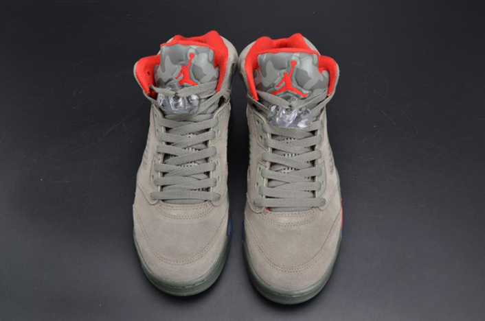 bape x air jordan 5 trophy room"camo" university red mens 136027-051