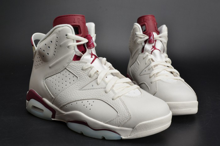 air jordan 6 retro "maroon" white 384664-116
