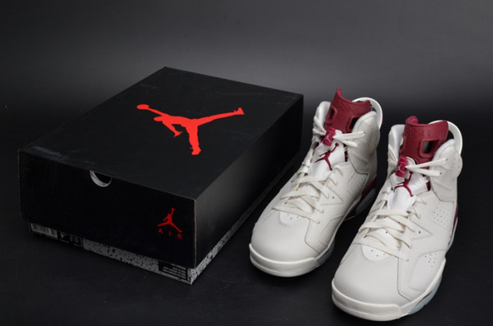 air jordan 6 retro "maroon" white 384664-116