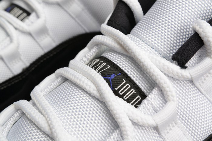 air jordan 11 retro low "concord" black/ white  mens 528895-153