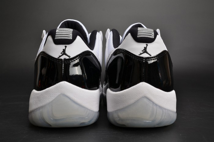 air jordan 11 retro low "concord" black/ white  mens 528895-153