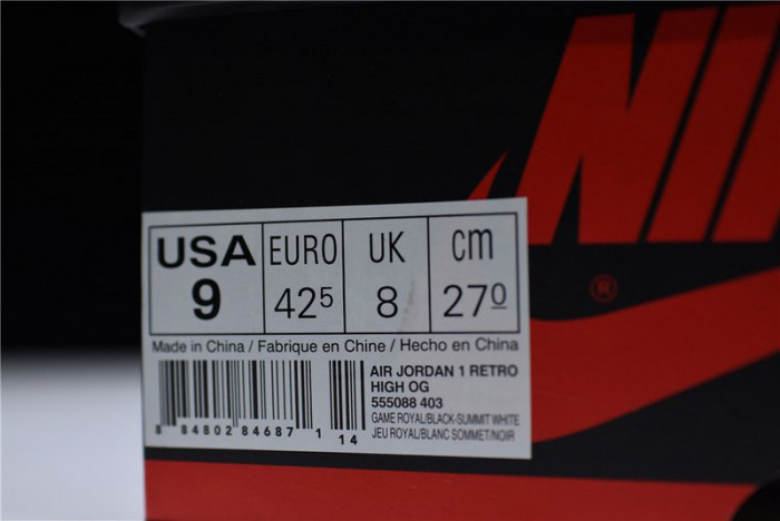 air jordan 1 og "game royal" blue mens 555088-403