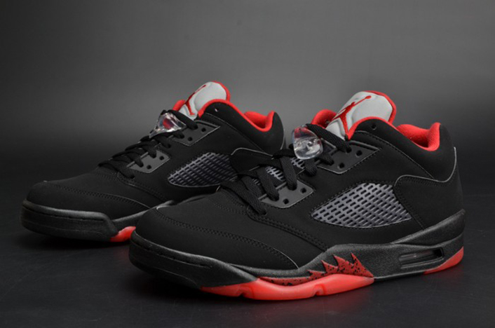 air jordan 5 retro low "alternate 90" black/ red mens 819171-001