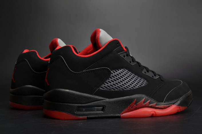 air jordan 5 retro low "alternate 90" black/ red mens 819171-001