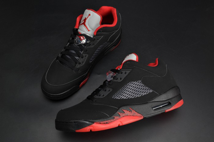 air jordan 5 retro low "alternate 90" black/ red mens 819171-001