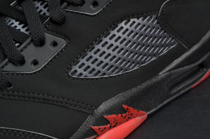 air jordan 5 retro low "alternate 90" black/ red mens 819171-001