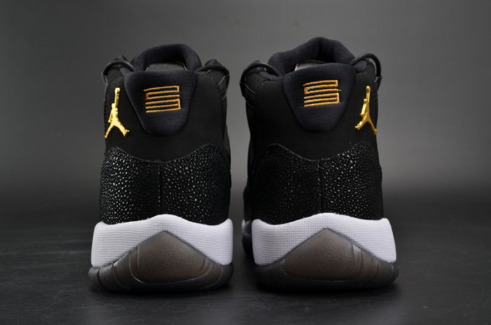 air jordan 11 retro prem hc (gs) "heiress" black/ gold-white 852625-030