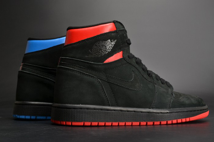 air jordan 1 retro high og "quai 54"  black/italy blue-university red mens ah1040-054