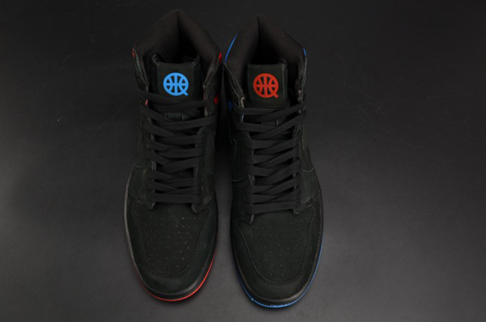 air jordan 1 retro high og "quai 54"  black/italy blue-university red mens ah1040-054