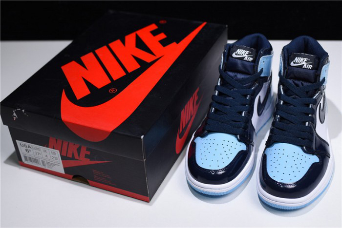 air jordan 1 unc blue chill patent   leather cd0461-401