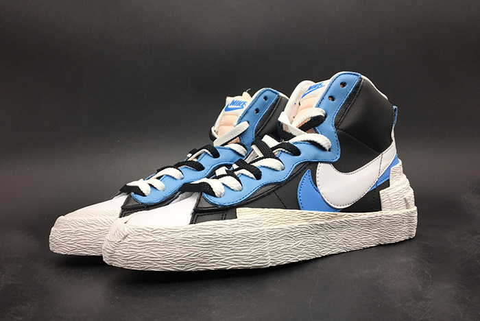 nike blazer high sacai white black legend blue - bv0072-001
