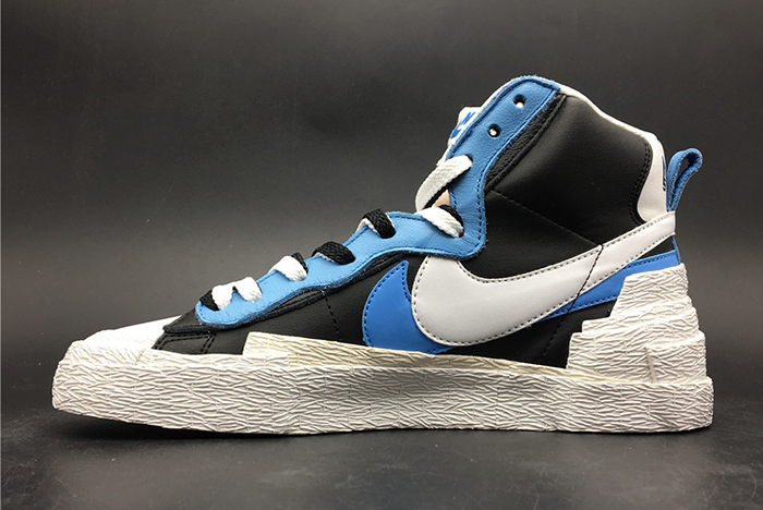 nike blazer high sacai white black legend blue - bv0072-001