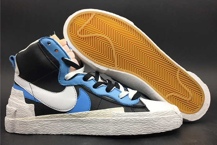 nike blazer high sacai white black legend blue - bv0072-001
